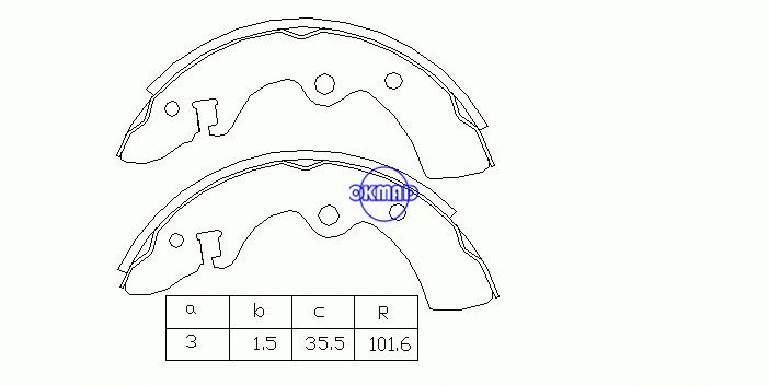 日産チェリーIIハッチバックダットサン120Yクーペ140YエステートスタンザサニートラベラードラムブレーキシューズFMSI：1340-S479 OEM：44060-D0125 MK1149 FSB140 GS8096、OK-BS002